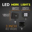 LED Work Light | 3.5 Inch 40 Watt Flush-Mount Reverse Light.